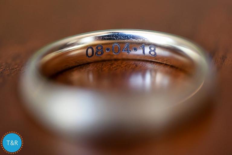 Detail shot of the engraved rings
